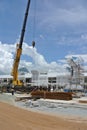 Mobile crane used to lifting heavy material at construction site Royalty Free Stock Photo